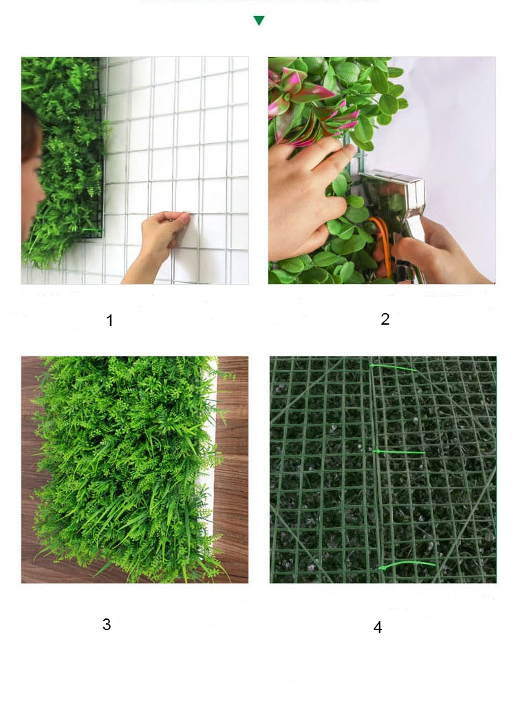 China Supplier UV Protection Faux Grass Wall Artificial Boxwood Hedge Greenery Panel