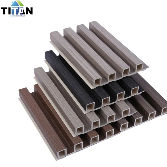 Indoor Fluted Plastic Wood Panel Board WPC Composite Wall Cladding